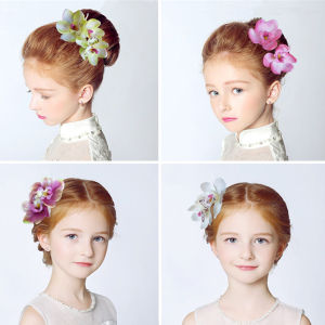 Fresh Orchid Hair Clip Hairpin Girls Headdress Princess Dress Accessories Dance Performance Headdress Flower Seaside Holiday Hair Accessories