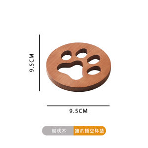 Creative Wooden Lotus Root Cup Mat Real Wood Tea Cup Coaster Heat Resistant Anti-Scalding Tabletop round Shape Handmade Japanese Style