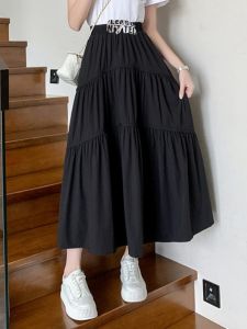Summer New Arrival Fancy Elegant Slim Looking High Waist Long Skirt Womens Skirt Plus Size Chubby Girl Cover Figure Flattering Tiered Dress