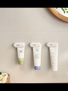 1PC Bathroom Wall Mounted Toothpaste Clip | Punch-free Facial Cleanser Storage Clip Klip Ubat Gigi 牙膏收纳夹