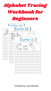 LearnBuddy My First Alphabet Tracing Worksheet A-Z Uppercase & Lowercase for Preschool kids Age 3+