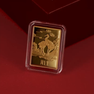 Chow Sang Sang 周生生 999.9 24K Pure Gold Chinese Gifting Pine and Crane Birds Art for Women & Men 955369 Price-by-Weight 4.86g Gold