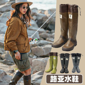 รองเท้าบู๊ตกันฝนยางนุ่ม กันน้ำ สไตล์แฟชั่น สำหรับการเดินทางกลางแจ้งและตกปลา รองเท้าบู๊ตสำหรับขุดบ่อเลี้ยงปลา