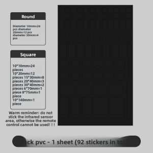 UBT | Light Blocking Stickers for Power Indicators and Switches Black and White