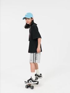 DK Childrens Summer New High Street Vintage Washed Boys and Girls Short Sleeve T Loose Fit Shirt for Kids and Teens Trendy