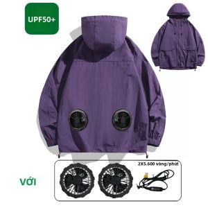 Mùa Hè Băng Mát Áo Quạt Không Khí Quần Áo Cho Nam Và Nữ Chống Nắng UV Nhẹ Chống Gió Thoáng Khí Ngoài Trời Áo Khoác