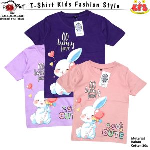 KFS 166 Atasan Baju Anak Perempuan Kaos Sweet Bunny Love So Cute  Lucu Usia 1-13 Tahun