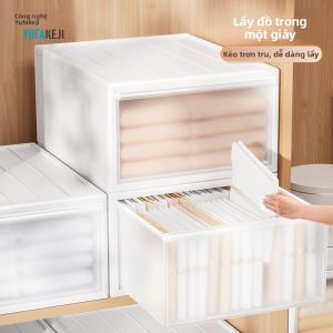 FEIZHUXIANSEN | Hộp Lưu Trữ Ngăn Kéo Nhựa Trong Suốt cho Tủ Quần Áo và Tổ Chức Đồ