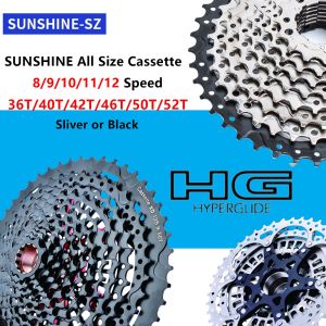 SUNSHINE Cassette 8 9 10 11 12 Speed Cogs MTB Mountain Bike Road Bike Freewheel 36T/40T/42T/46T/50T/52T Sprocket Compatible with SHIMANO 8/9/10/11/12 Speed Cassette Bicycle Accessories