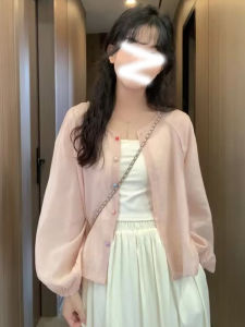 Pink Summer Shirt Womens Loose Style Sun Protection Outerwear Early Autumn Cardigan Translucent Korean Version Blouse Top