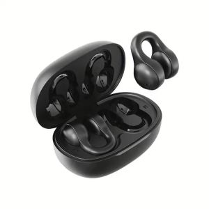 Open Ear Clip On Wireless Bluetooth Earphones Ultra Long Battery Life Smart Large Digital Display TWS HiFi Sound for Sports Run
