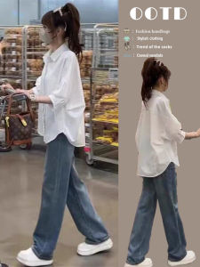 Early Autumn Tea System Slimming Two-Piece Set Womens Summer Style Fashionable Age-Defying Outfit Long Sleeve POLO Button-Up