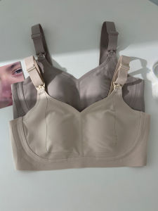 เสื้อชั้นในแบบมีโครงสำหรับให้นม ไร้โครง ป้องกันการหย่อนคล้อย ชุดชั้นในสำหรับผู้หญิงตั้งครรภ์ ชุดชั้นในแบบไร้รอยตะเข็บ ชุดชั้นในแบบสวมหัวสองข้าง