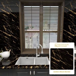 (17 Motif) Wallpaper Sticker Dapur/Kamar Mandi Marmer Glossy 3m x 60cm Kompor Praktis Bolong ID