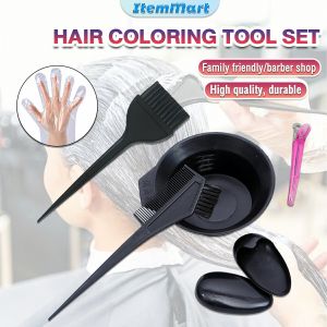 ItemMart Hairdressing Tools Brushes Bowl Combo Salon Hair Color Dye DIY Set Black