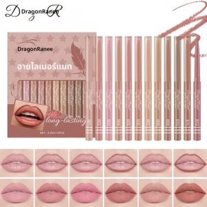 Dragon Ranee 12 ชิ้น Soft Matte กันน้ํายางลบ Lip Liner Set Matte และ Non-Drying Easy to Line Lip Liner Set