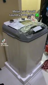 Arashi Mesin Cuci Mini Portable AWM 451A - 452A 1 Tabung 4.5 Kg Dry & Wash - GARANSI RESMI