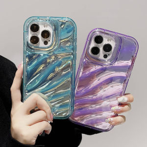 Simple Macaron Color Case Compatible For iPhone 11/XR 15 Pro Max 16 15 12 13 14 Pro Max iPhone 16 6 6s Plus 7 Plus 8 Plus SE 2020 X XS Max 14 15 Plus 16 Pro Max Phone Case Soft Tpu 3D Wavy Curved Luxury Ins Dazzle Laser Color Back Cover