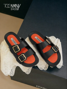 Toomanyshoes | Stylish Leather Strap Soft Thick Sole Summer Sandals