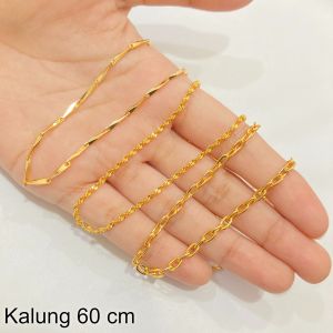 Kalung Rantai Lapis Emas 60 cm Macam Model Rantai Aksesoris Perhiasan - Lazada