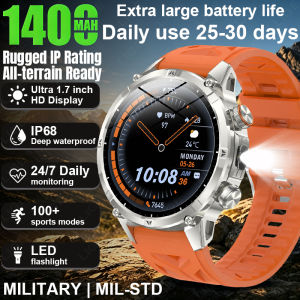 LIGE | New T-RX4 Ultra Military Outdoor Sports Smart Watch Men SOS Flashlight Health Watches Compass IP68 Waterproof Mens Smartwatch