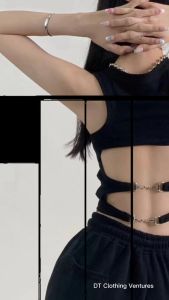 Elegant Black Backless Camisole with Built-in Bra and Sleeveless Design for Women
