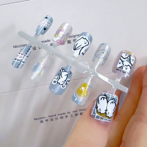 6162# Handmade Wear Nail New Product Half-Handmade Cat Eye Yuan Ningqi Manicure Fake Nail Patch Finished Product