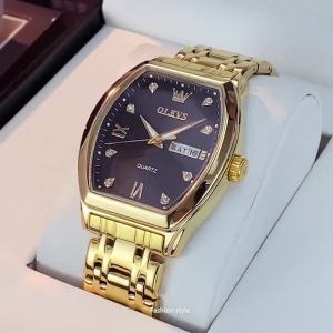 OLEVS | OLEVS 5528 Quartz Mens Watch Luxury Brand Diamond Business Stainless Steel Waterproof Tonneau dial Gold Watch Reloio Masculino