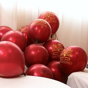 Wedding decoration balloon 10pcs Wedding accessories / 婚庆用品 喜字气球10粒 婚礼婚房装饰布置气球 / belon kahwin