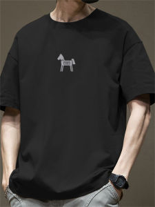 JIANMUJI | Causal Cotton Heavyweight Loose Fit Men T-Shirt