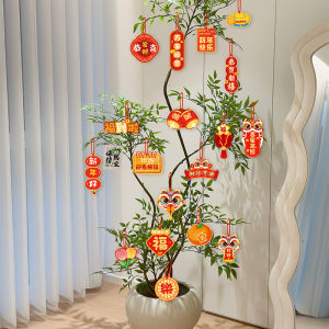 New Year Decorative Snake Year Mini Lantern Hanging Ornaments Indoor Plant Potted Bonsai Greenery Festive Celebration Supplies