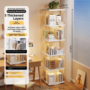 360 Degree Rotating Movable Bookshelf