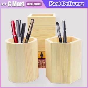 ⭐️【Local Warehouse】Table Wooden Pen Holder Office Desk Storage Box Multifunctional Organizer Desktop Plant Pencil Container Drawer Case