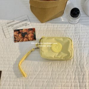 Nylon Mini Wallet Portable Cotton Cloth Lipstick Coin Storage Card Holder Earphone Organizer Trendy Commuter Macaron Style Handbag