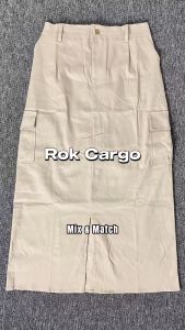 Leviosa.id - Aurora Cargo Skirt Rok Cargo Belah Depan Model Span Korean Style Kekinian All Size