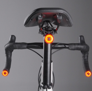 ROCKBROS Bicycle Bar End Light Rear Light IPX6 Bike Lamp 5 modes Intelligent Brake Sensor Safety Handle Light for Night Riding