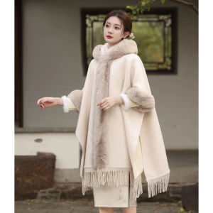 Áo Khoác Dài Tay Lót Lông Cừu Dày Màu Đỏ Cho Nữ Mùa Đông Áo Khoác Ngoài Phong Cách Truyền Thống Trung Hoa Cho Lễ Đón Năm Mới