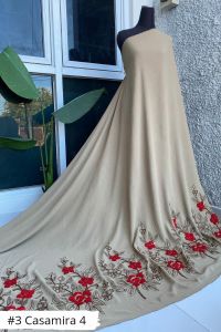 Kain CRINGKLE BORDIR Premium / Motif Bunga Bordir