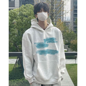 American High Street Oversize Hoodie Mens Thickened Fleece Autumn Winter Youth Casual Outerwear Top Loen Style Winter Coat