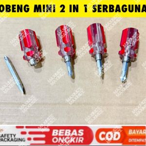 Obeng Mini Cebol Pendek 2 in 1 Way Plus Minus Serbaguna Universal