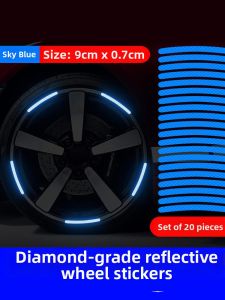 Reflective Stickers for Car Wheel Hub Motorcycle Electric Vehicle Bicycle Decorative Waterproof Tire Rim Edge Full Car Decal
