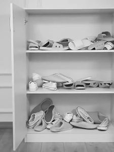 ที่วางรองเท้า แบบวางคู่ สีพาสเทล ช่วยประหยัดพื้นที่ เก็บรองเท้าให้เป็นระเบียบ