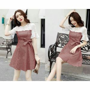 BAJU DRESS WANITA CHIKITA FASHION/DRESS WANITA SANTAI/DRESS WANITA MOTIF KOTAK