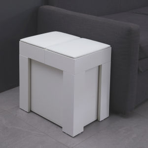 Gomlden Extendable Folding Bench Creative Multi-Functional Low Chair for Dining Party Moving Home Use Leather Surface Modern Simple Style