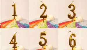 🔥Wishwa👍 Birthday Candles for Cakes Wedding Anniversary Decoration Gold Number Candle 0-9 Birthday Cake Topper