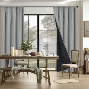 1panel Solid Colour 100% Blackout Curtain Hook Curtains for Living Room Bedroom Home Decor Privacy Window Curtains