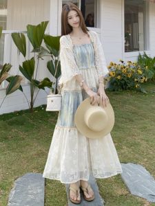RELNLEX | Bộ Trang Phục Phong Cách Boho Biển Pháp Có Thêu Ren