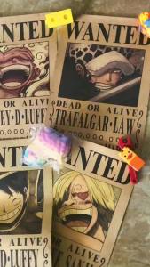 Bandai | One Piece Action Figure Bounty Poster 10Pcs Set Craft Print Wall Vintage Movie Playbill Luffy Zoro One Piece Wall Paper Poster