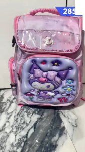 Tas Troli ransel 3 Roda Anak Sekolah  SD Perempuan Untuk Anak Cewek SD tabung lampu led 2858