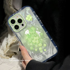 Summer Green Grape Creative Cute Phone Case for Huawei Xiaomi Oppo Honor Vivo Apple iPhone 15 pro Max 16 pro Mate 60 P70 Womens 14 pro New Model 13